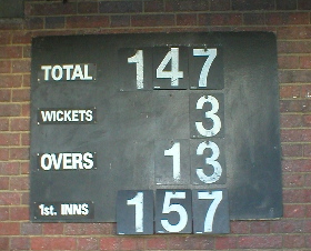 The scoreboard.
